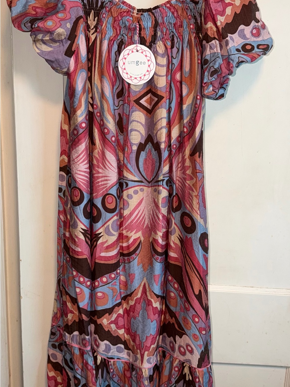 Umgee Pink and Purple Paisley Maxi Dress - Picture 4 of 5